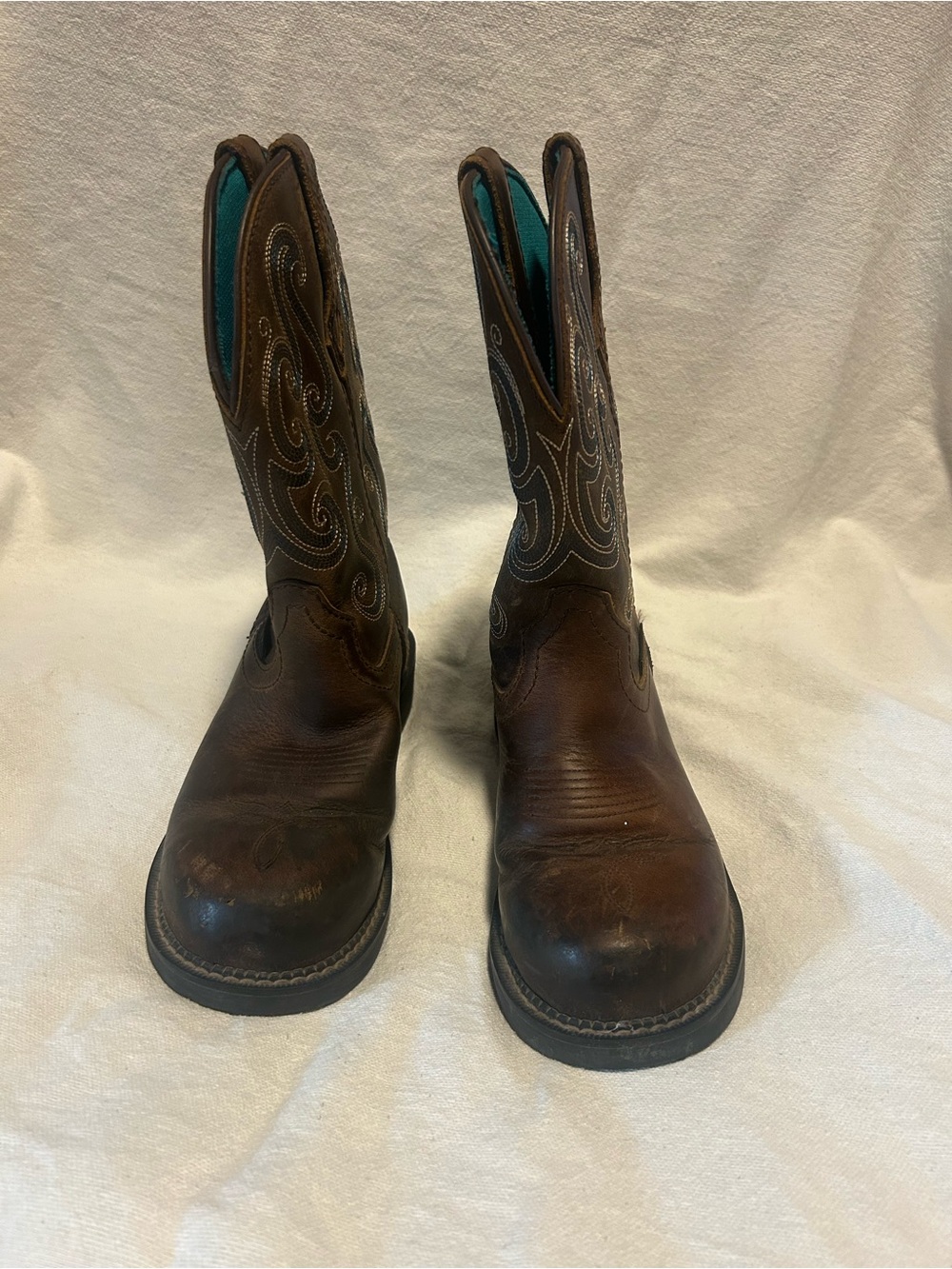 Women’s Brown Western Pull-On Work Boots